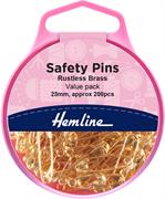 200 safety pins, brass size 00